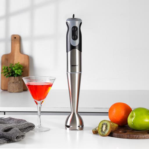 display image 2 for product Geepas 700W Stainless Steel Hand Blender - 2 Speed Powerful Motor with Stainless Steel Blade & Removable Stick | Ideal for Smoothies, Shakes, Baby Food, & Fruits