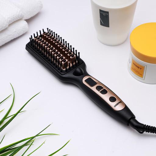 display image 3 for product Geepas GHBS86037 Ceramic  Hair Brush 45W - Temperature Control with Led Display | 60 Minutes Auto Shut-off | Perfect for Smooth Hair Massage & Styling
