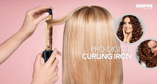 display image 6 for product Geepas GHC86006 Instant Pro Curling Iron -  6 Level Adjustable Temperature Levels with LED Display | 60 Min Auto Shut Off | Ideal for Styling Long & Medium Hairs 
