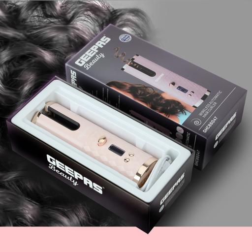 display image 4 for product Geepas Wireless Automatic Hair Curler - Portable Electric Rotating with Heat Isolating Chamber, Temperature Control & Timer Settings | 2 Years Warranty