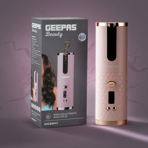 display image 2 for product Geepas Wireless Automatic Hair Curler - Portable Electric Rotating with Heat Isolating Chamber, Temperature Control & Timer Settings | 2 Years Warranty