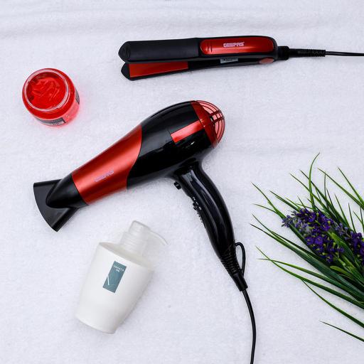 display image 1 for product Geepas 2200W Hair Dryer & Hair Straightener - 2 Speed & 2 Heat Setting with Cool Shot Function | Ceramic Coating Plates | Ideal for Short /Long Hairs