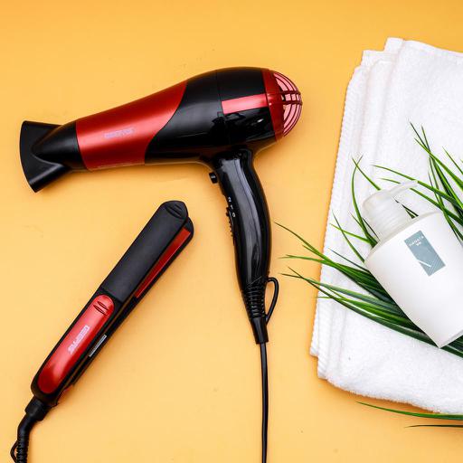 display image 2 for product Geepas 2200W Hair Dryer & Hair Straightener - 2 Speed & 2 Heat Setting with Cool Shot Function | Ceramic Coating Plates | Ideal for Short /Long Hairs