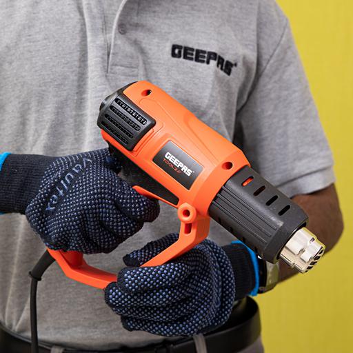 display image 1 for product Geepas GHG2021-240 Hot Air Gun - Variable Temperature Control with 3-Temp Settings with Overload Protection for Crafts, Shrinking PVC, Stripping Paint & More