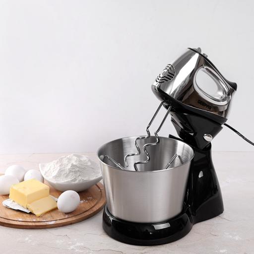 display image 1 for product Geepas GHM5461 200W 2.5L Stand Mixer - Stainless Steel Mixing Bowl for Bread & Dough | 5 Speed Control, Eject Button, Turbo Function| 2 Year Warranty