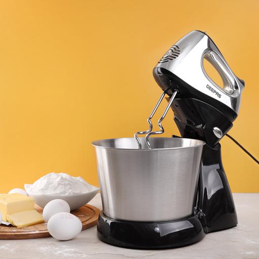 display image 3 for product Geepas GHM5461 200W 2.5L Stand Mixer - Stainless Steel Mixing Bowl for Bread & Dough | 5 Speed Control, Eject Button, Turbo Function| 2 Year Warranty