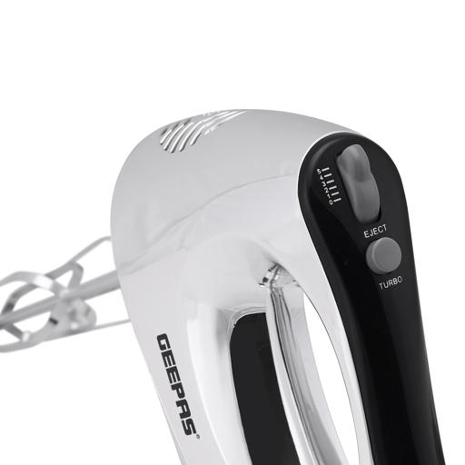 Lightweight Five Speed Electric Handheld Mixer with Stainless Steel Dual Beaters, White