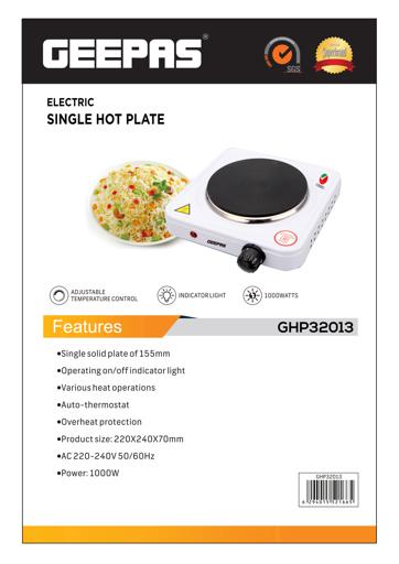 display image 8 for product Geepas 1000W Single Hot Plate for Flexible & Precise Table Top Cooking - Cast Iron Heating Plate - Portable Electric Hob with Temperature Control 