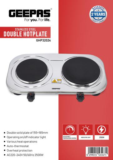 display image 9 for product Stainless Steel Double Hot Plate 2500W