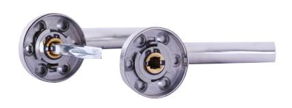 display image 3 for product Geepas GHW65040 Rosette Tubular Handle - Firm Grasp | Rotate Door Lock |304 Stainless Steel | Premium Quality for Internal Doors | Satin Nickel Finish