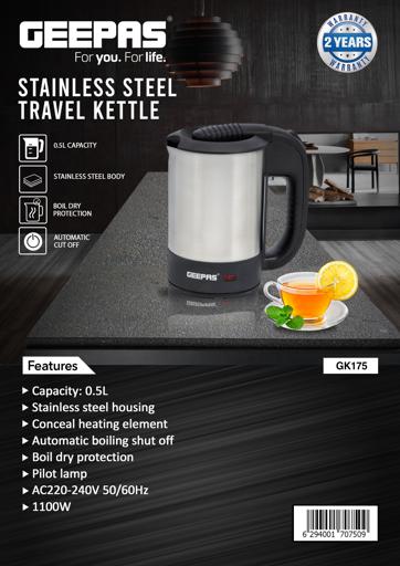 Electric Kettle, Portable Electric Kettle for Boiling Water, Small Travel Tea Kettle Automatic Shut Off, One Cup Hot Water Maker, 500ml-White
