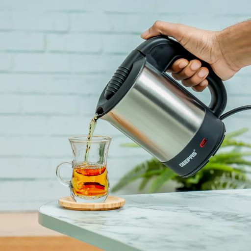 Geepas 0.5L Electric Kettle 1000W - Portable Design Stainless Steel Body, On/Off Indicator with Auto Cut Off, Fast Boil water, Milk, Coffee, Tea