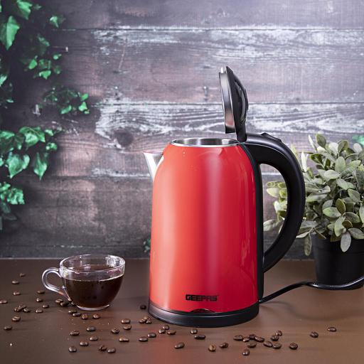 display image 3 for product Geepas 2 Layer Electric Kettle 1.7L 1800W - Stainless Steel, Cordless Water Tea Kettle