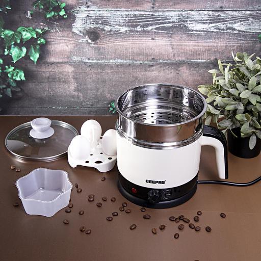 display image 2 for product Double Layer Multi-function Kettle, 360° Rotation, GK38026 | SUS 304 Inner & Plastic Outer | 2 Speed Setting | Boil Dry Protection | Multi-Function Kettle for Cooking Eggs, Noodles, Etc