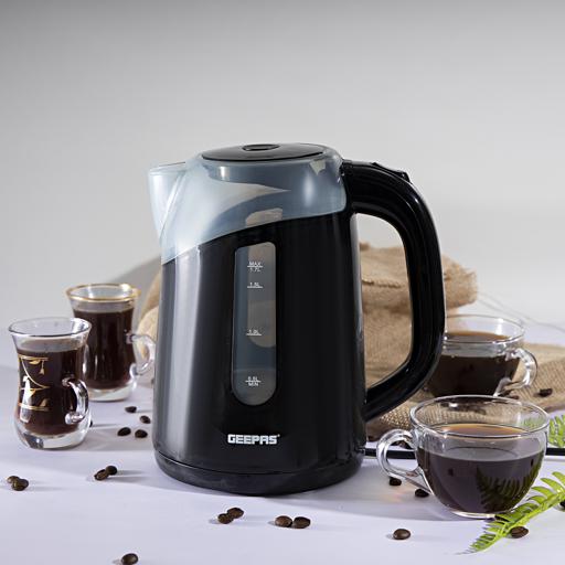 display image 1 for product Electric Kettle - 2200W | Cordless Tea Kettle | Ideal For Coffee, Tea, Milk, Water - Geepas