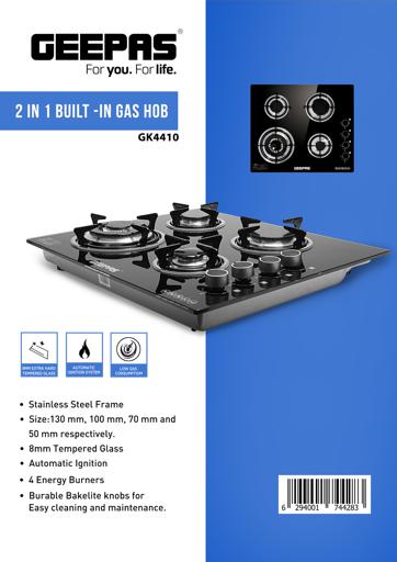 Buy Geepas 4 Burner Gas Cooker Size 130 Mm 100 Mm 70 Mm And 50 Mm Respectively Ergonomic Design Online in UAE Wigme