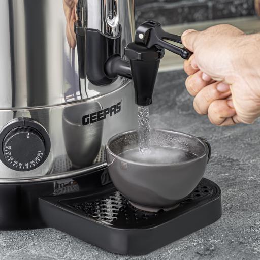 display image 1 for product Stainless Steel Electric Kettle, 15L Tap Kettle, GK5219 | Hot Water Dispenser with Automatic Temperature Control | Indicator Lights | Perfect for Tea, Coffee, Soup