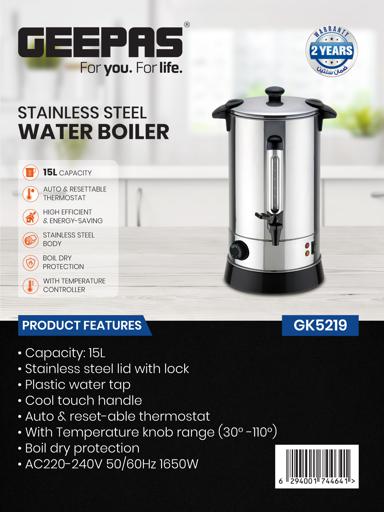 15 L Stainless Steel Tea Urn Electric Catering Hot Water Boiler Coffee  1400W NEW