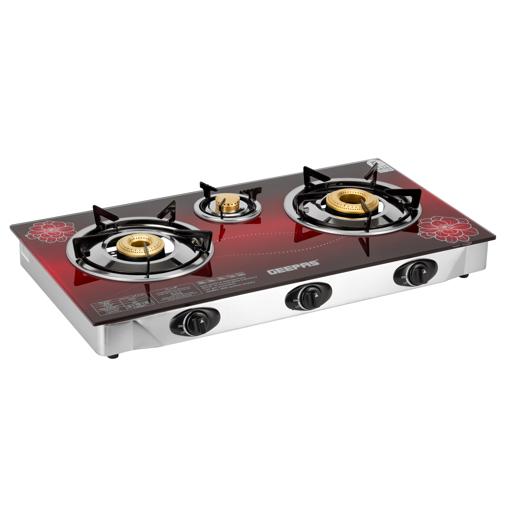 display image 7 for product Triple Burner Gas Cooker - Tempered Glass | Geepas