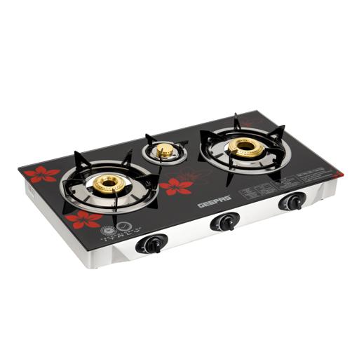 display image 20 for product 3-Burner Gas Cooker | Stainless Steel frame |  2 years Of Manufacturer Warranty - Geepas