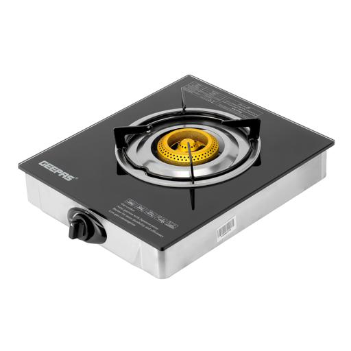 display image 19 for product Gas Cooker, Single Brass Burner, GK6892 | Tempered Glass Top | Stainless Steel Frame & Tray | Auto Piezo Ignition | Heavy Cast Iron Mixing Tube