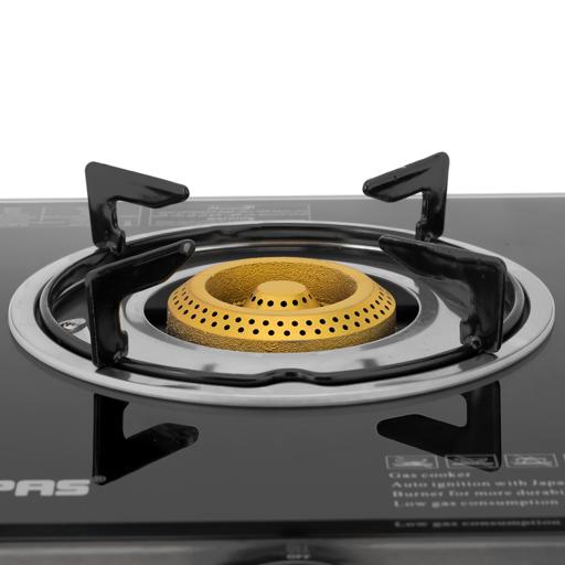 display image 23 for product Gas Cooker, Single Brass Burner, GK6892 | Tempered Glass Top | Stainless Steel Frame & Tray | Auto Piezo Ignition | Heavy Cast Iron Mixing Tube