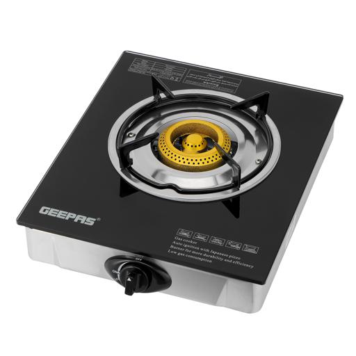 display image 0 for product Gas Cooker, Single Brass Burner, GK6892 | Tempered Glass Top | Stainless Steel Frame & Tray | Auto Piezo Ignition | Heavy Cast Iron Mixing Tube