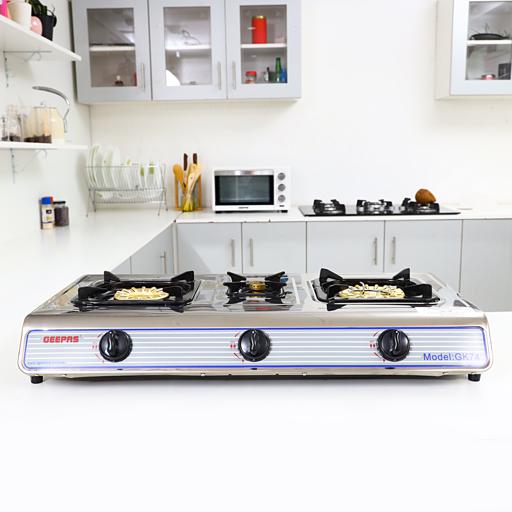 display image 1 for product Stainless Steel Gas Cooker with 3 Burners