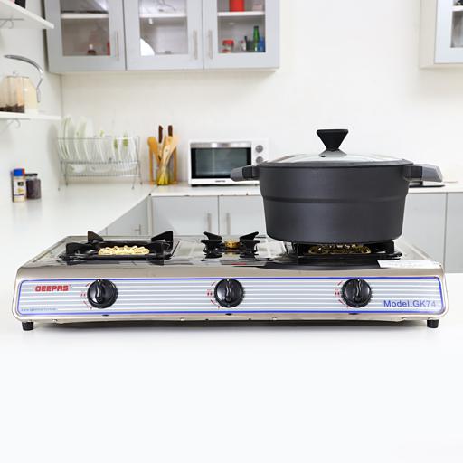 display image 2 for product Stainless Steel Gas Cooker with 3 Burners