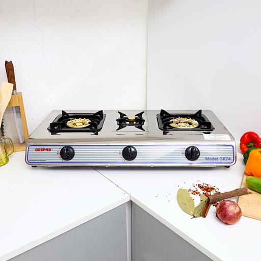 display image 3 for product Stainless Steel Gas Cooker with 3 Burners