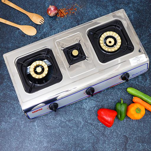 display image 4 for product Stainless Steel Gas Cooker with 3 Burners