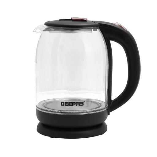 Geepas 1500W Electric Glass Kettle 1.8L - Boil Dry Protection & Auto Shut Off | Heats up Quickly | Perfect for Hot Water, Tea & Coffee Maker | Cordless Kettle | 2 Year Warranty hero image