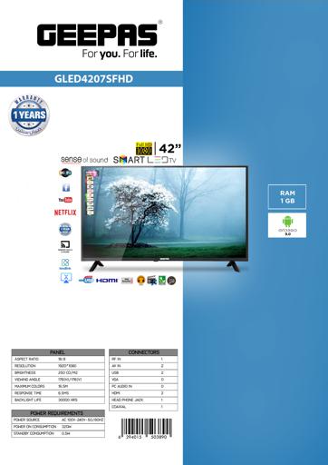 display image 7 for product Full Hd Led Tv, 42 | 9.0 Android TV - 4K HD | Geepas