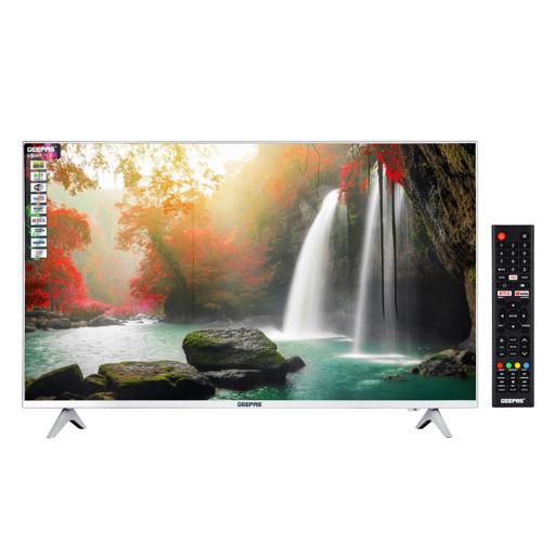 display image 1 for product Geepas 43" Smart LED TV, TV with Remote Control, GLED4328SXHD | HDMI & USB Ports, Head Phone Jack, PC Audio In | Wi-Fi, Android 9.0 with E-Share | YouTube, Netflix, Amazon Prime