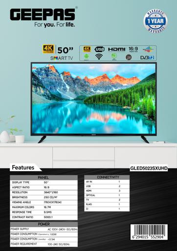 display image 17 for product Geepas 50" SXUHD LED TV