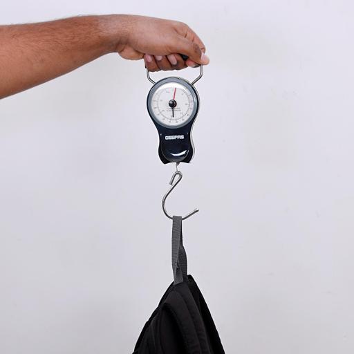display image 3 for product Geepas GLS46510 Portable Scale - Hanging Scale Luggage Fishing Balance Pocket Crane 38 kg | Mechanical Luggage Scales with Double Pointer & 1M Tape