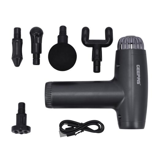display image 9 for product Rechargeable 5-in-1 Digital Massager, Massage Gun, GM86060 | 30 Speeds Percussion Muscle Massager | Portable Fascia Gun with 4 Massager Heads for Athletes Muscle Tension Pain Relief