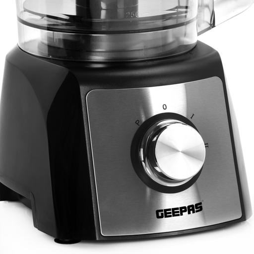 Geepas 1200W Compact Food Processor and Blender, Stainless Steel