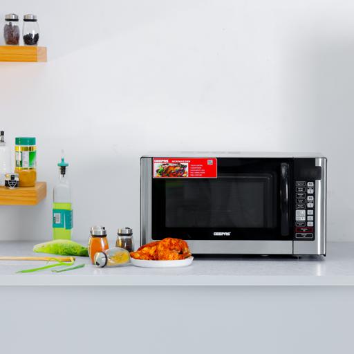 display image 2 for product Geepas GMO1898 45L Digital Microwave Oven - 1500W Multiple Cooking Menus with Arabic Control Panel |Reheating & Defrost Function|Handle door, Digital Controls