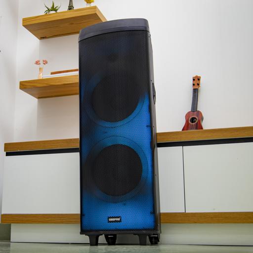 display image 4 for product Hi-Fi Speaker with UHF Mic & Remote | USB & BT | GMS11153 | With TF, FM and TWS Functions | Includes Aux/Guitar and MIC Input |  2*12" DJ Speaker