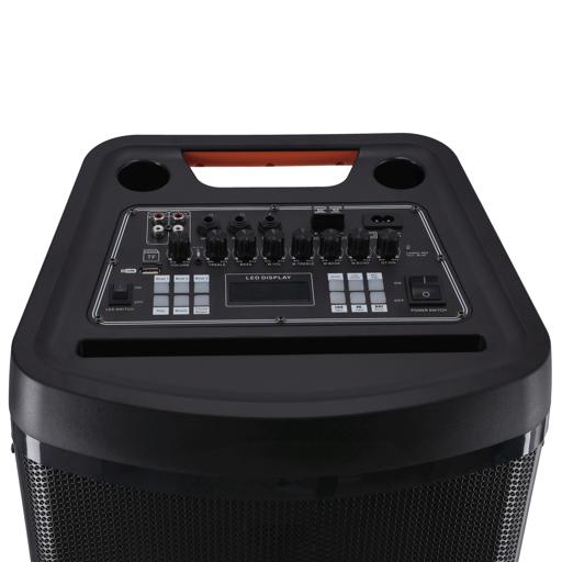 display image 8 for product Hi-Fi Speaker with UHF Mic & Remote | USB & BT | GMS11153 | With TF, FM and TWS Functions | Includes Aux/Guitar and MIC Input |  2*12" DJ Speaker