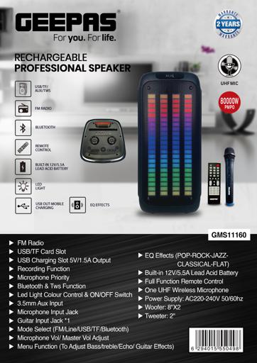 display image 20 for product Geepas Rechargeable Portable Speaker