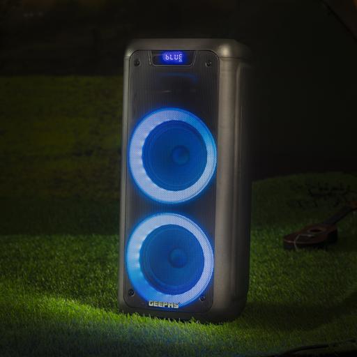 display image 5 for product Rechargeable Professional Speaker, 40000W PMPO, GMS11168 | TWS Connection, BT/FM/USB/TF Card | LED Display | Wireless Microphone | 7.4V/3000mAh Lithium Battery