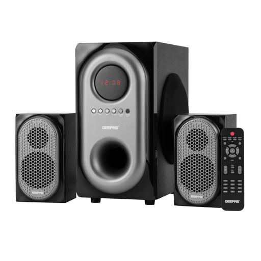 display image 0 for product Geepas GMS7493N 2-in-1 CH Multimedia Speaker, Remote Control | Powerful 5.25" Sub-Woofer | USB, Bluetooth & Multiple Device Inputs | Surround Sound Effect Super Bass