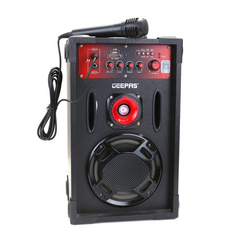 display image 5 for product Geepas GMS8425 6.5" 2 Channel Professional Speakers - Master Volume/Bass/Treble Knob, Wireless Microphone, USD & SD Ports |Ideal for Discos, Singing, Karaoke