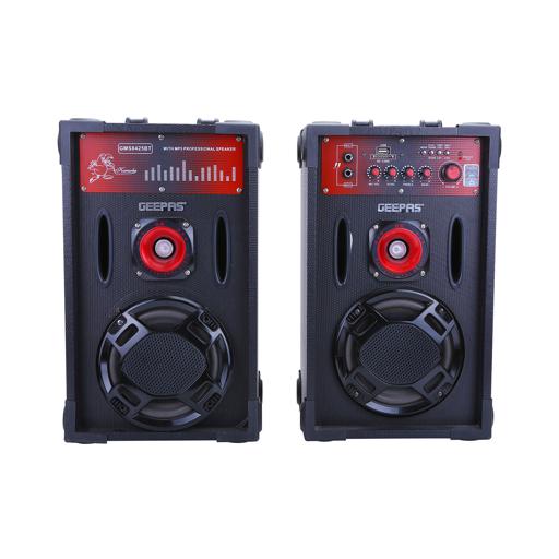 display image 7 for product Geepas GMS8425 6.5" 2 Channel Professional Speakers - Master Volume/Bass/Treble Knob, Wireless Microphone, USD & SD Ports |Ideal for Discos, Singing, Karaoke