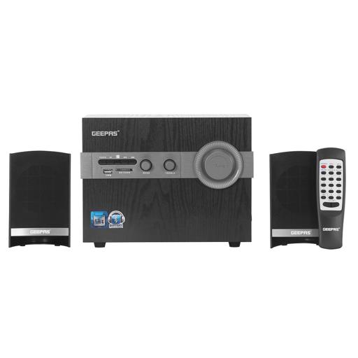 Geepas GMS8516  2.1 Multimedia Speaker - 20000 Watts PMPO with Powerful Woofer| USB, Bluetooth, Ideal Pc, Ps4, Xbox, Tv, Smartphone, Tablet, Music Player hero image