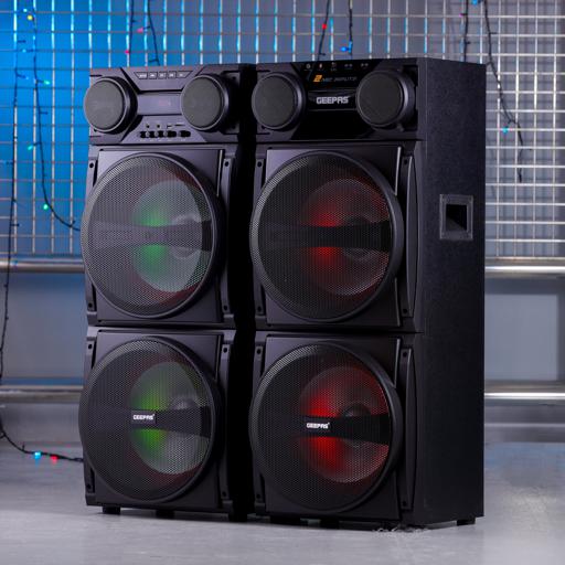 display image 3 for product Hi-Fi Speaker System, Remote Control , GMS8517 | USB/SD/FM/BT, and MIC/AUX Input | 80000W PMPO | RGB Light on Woofer Grill | LED Light on The Treble