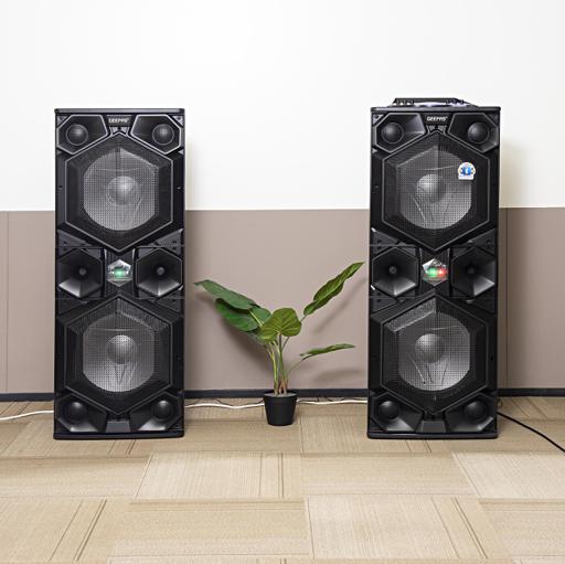 display image 2 for product Geepas GMS8569 Professional Active Speaker System - Bluetooth Speaker |Wireless Microphones, | LED Lights |Trolley Handle, USB & Auxiliary Inputs