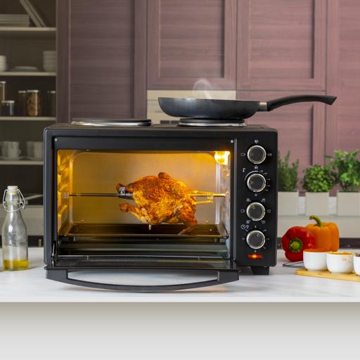 display image 4 for product Electric Oven with Rotisserie & Convection, 38L, GO34052 | Dual Hot Plate | 60min Timer | Adjustable Temperature | Stainless Steel Heating Elements